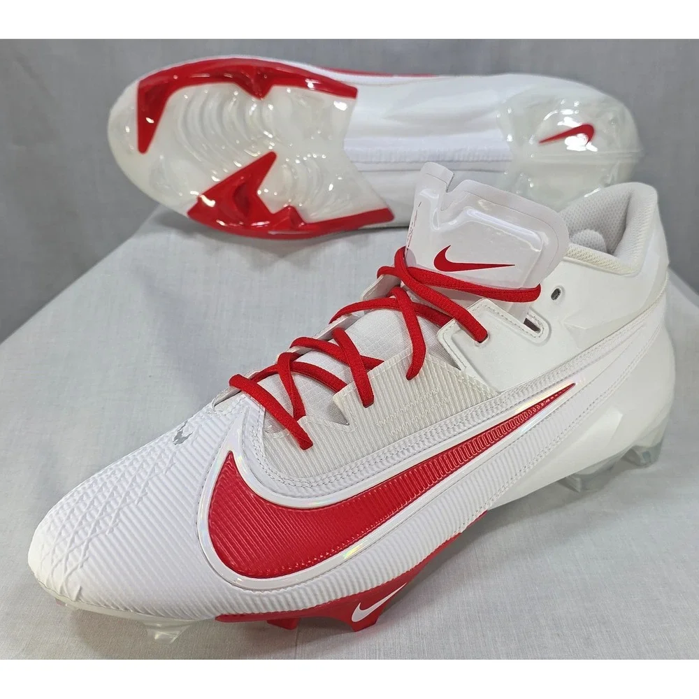 Nike Vapor Edge Elite 360 2 White University‎ Red Football Cleats Size 16